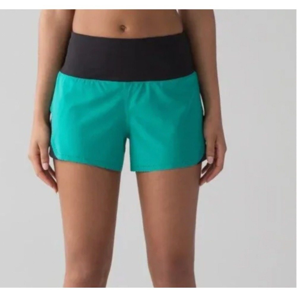 Lululemon Swift Ultra Stride Running Shorts Viridian Green Black Size 6